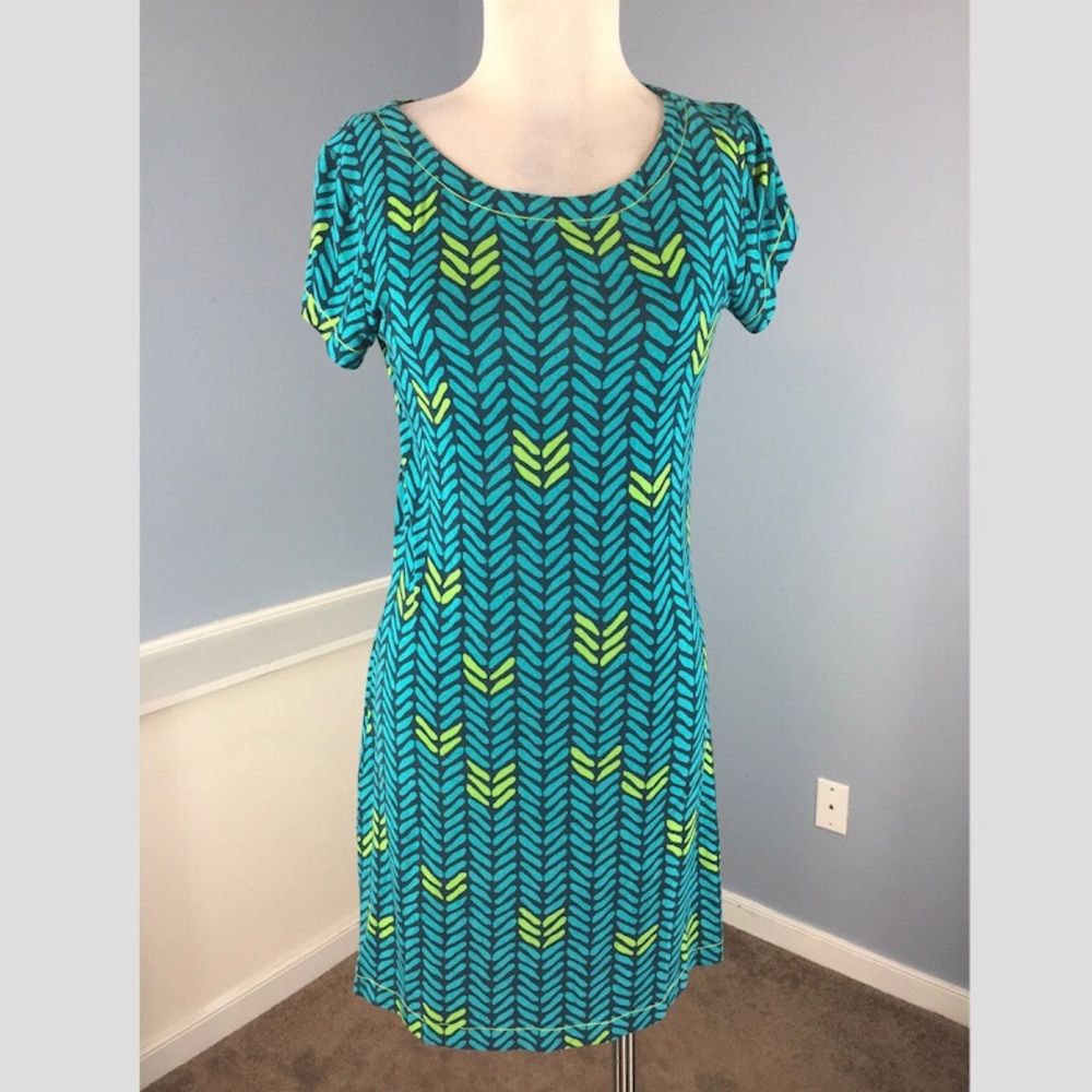 Hatley T-Shirt Dress (size Small) Blue & Green